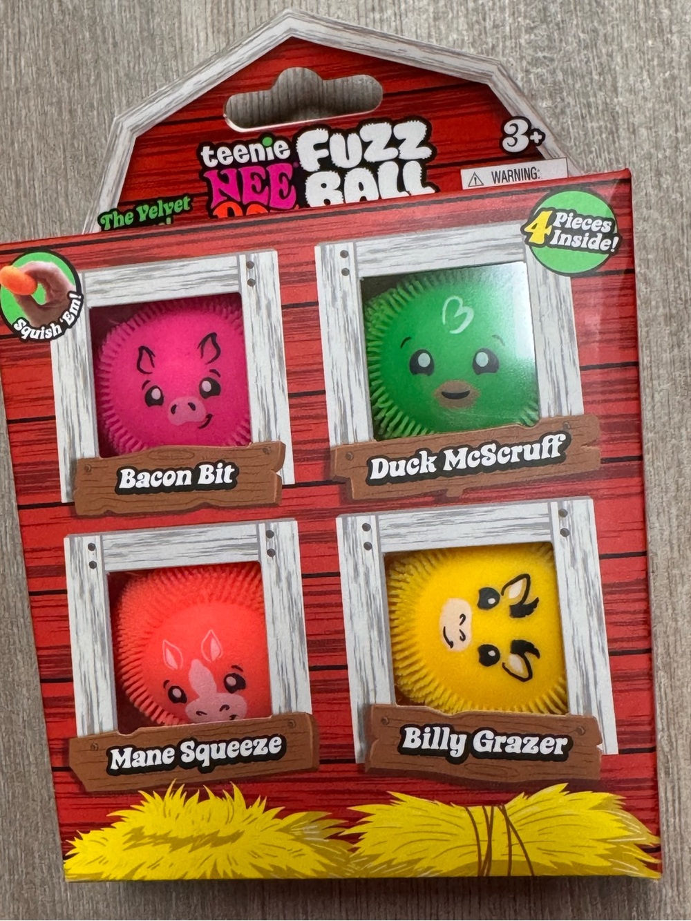 Teenie NeeDoh Fuzz Ball Farmyard 🐽🐔